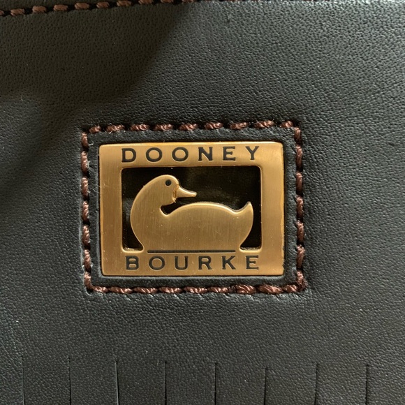 Dooney & Bourke Navy Leather Fringe Crossbody - Picture 5 of 6